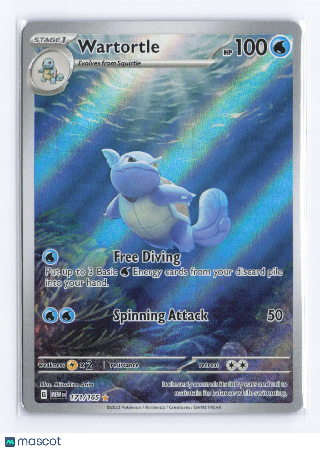 2023 Pokemon Wartortle #171/165 FA