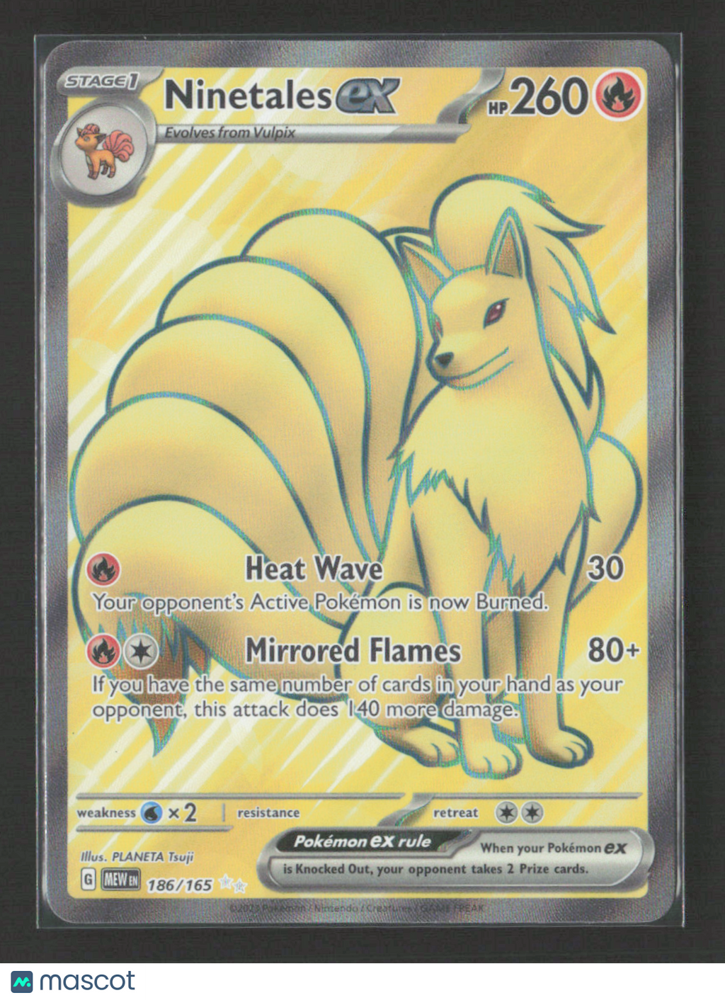 2023 Pokemon Ninetales ex - 186/165 #186/165 Ultra Rare
