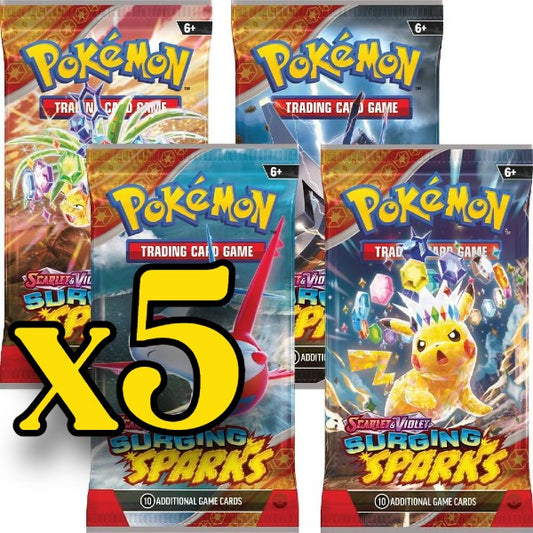 (5) Pokémon TCG: Scarlet & Violet SV08 Surging Sparks Booster Pack