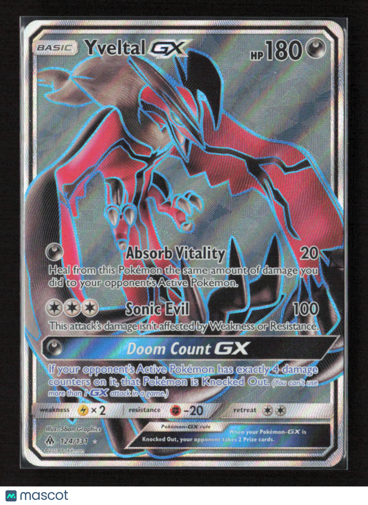 2018 Pokemon Yveltal GX (Full Art) #124/131 Ultra Rare