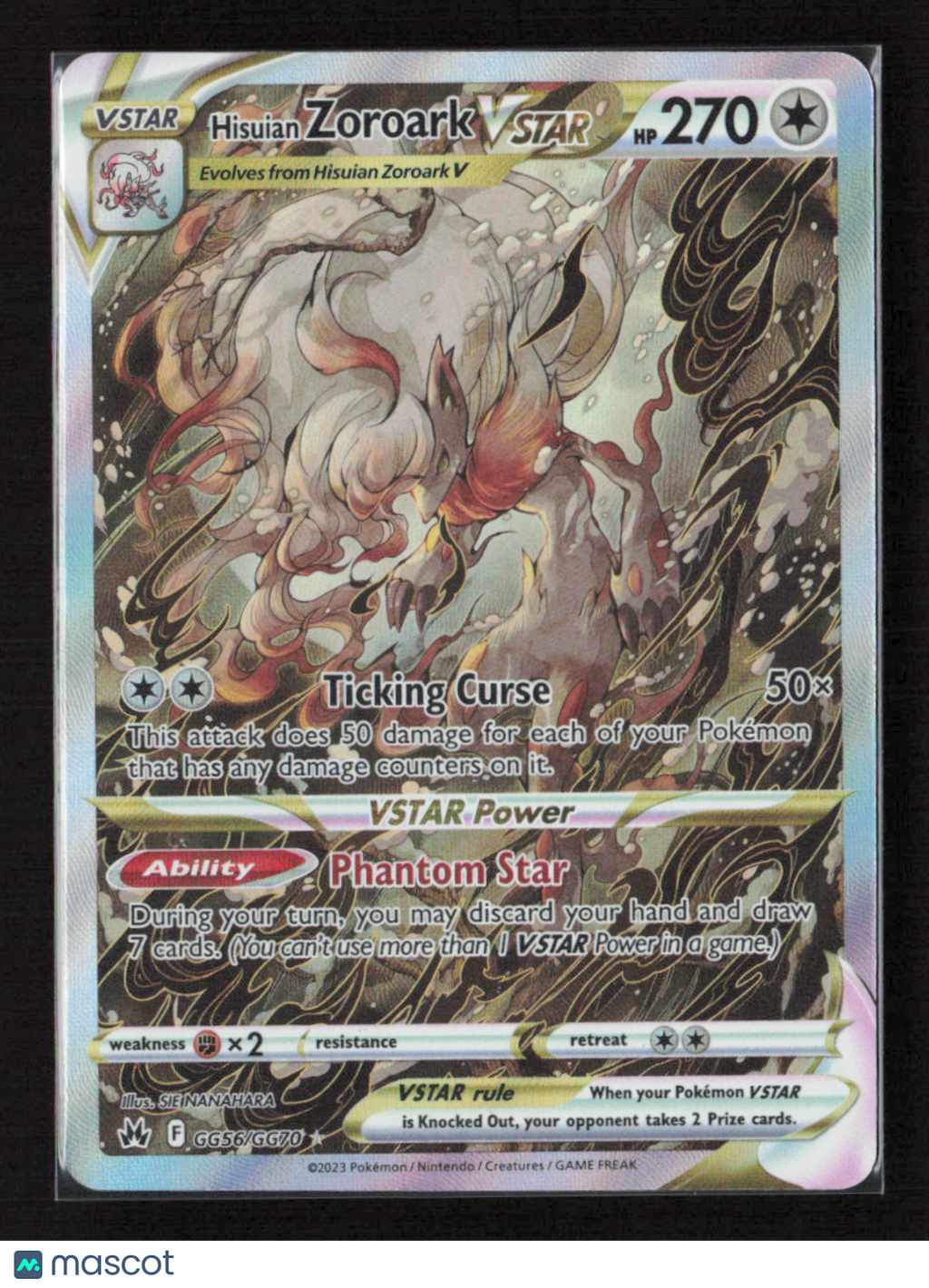 2023 Pokemon Hisuian Zoroark VSTAR #GG56/GG70 Ultra Rare