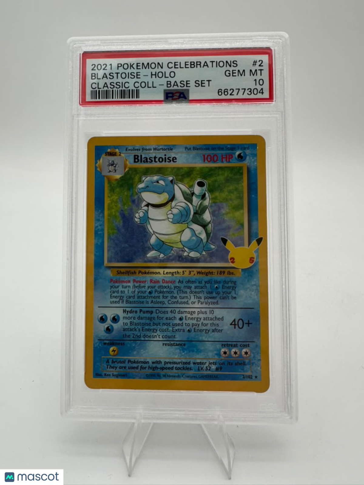 2021 Pokemon Celebrations Classic Collection Blastoise #2 Classic Coll-Base Set PSA 10