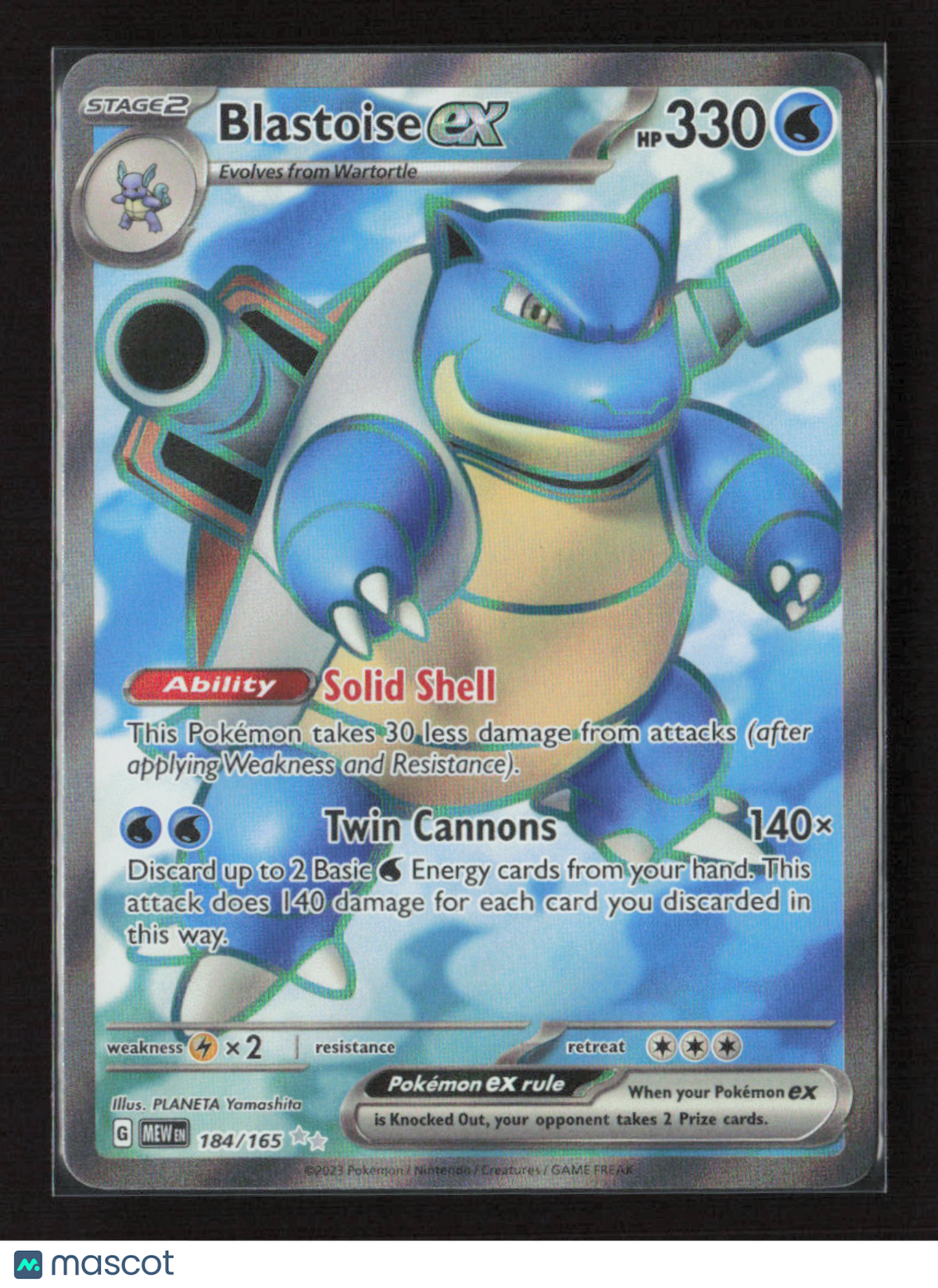 2023 Pokemon Blastoise ex - 184/165 #184/165 Ultra Rare