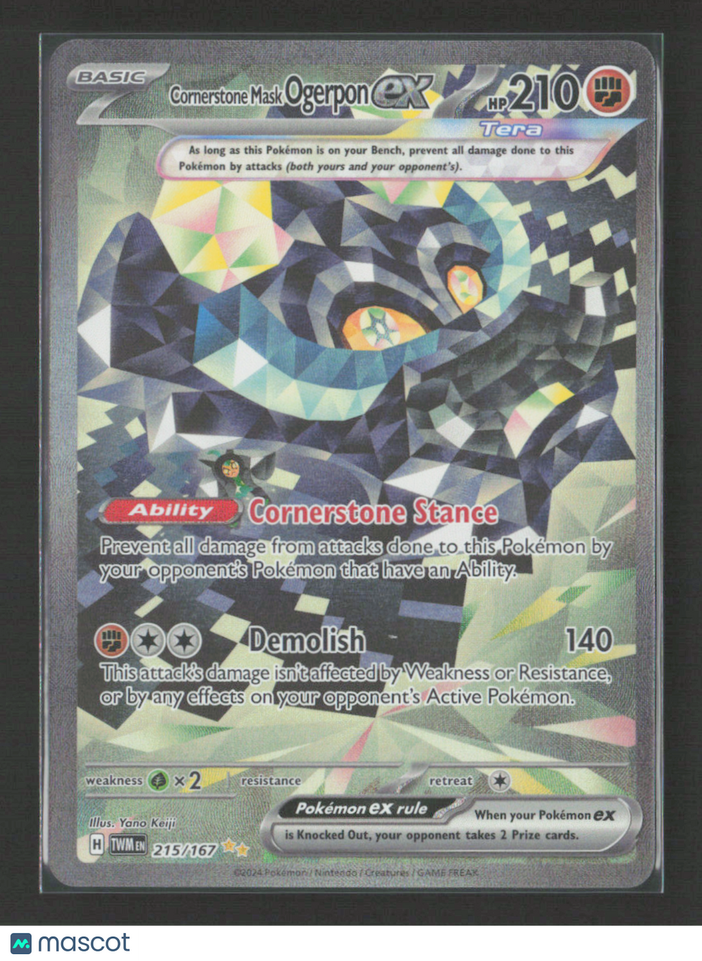 2024 Pokemon Cornerstone Mask Ogerpon ex - 215/167 #215/167 Special Illustration Rare