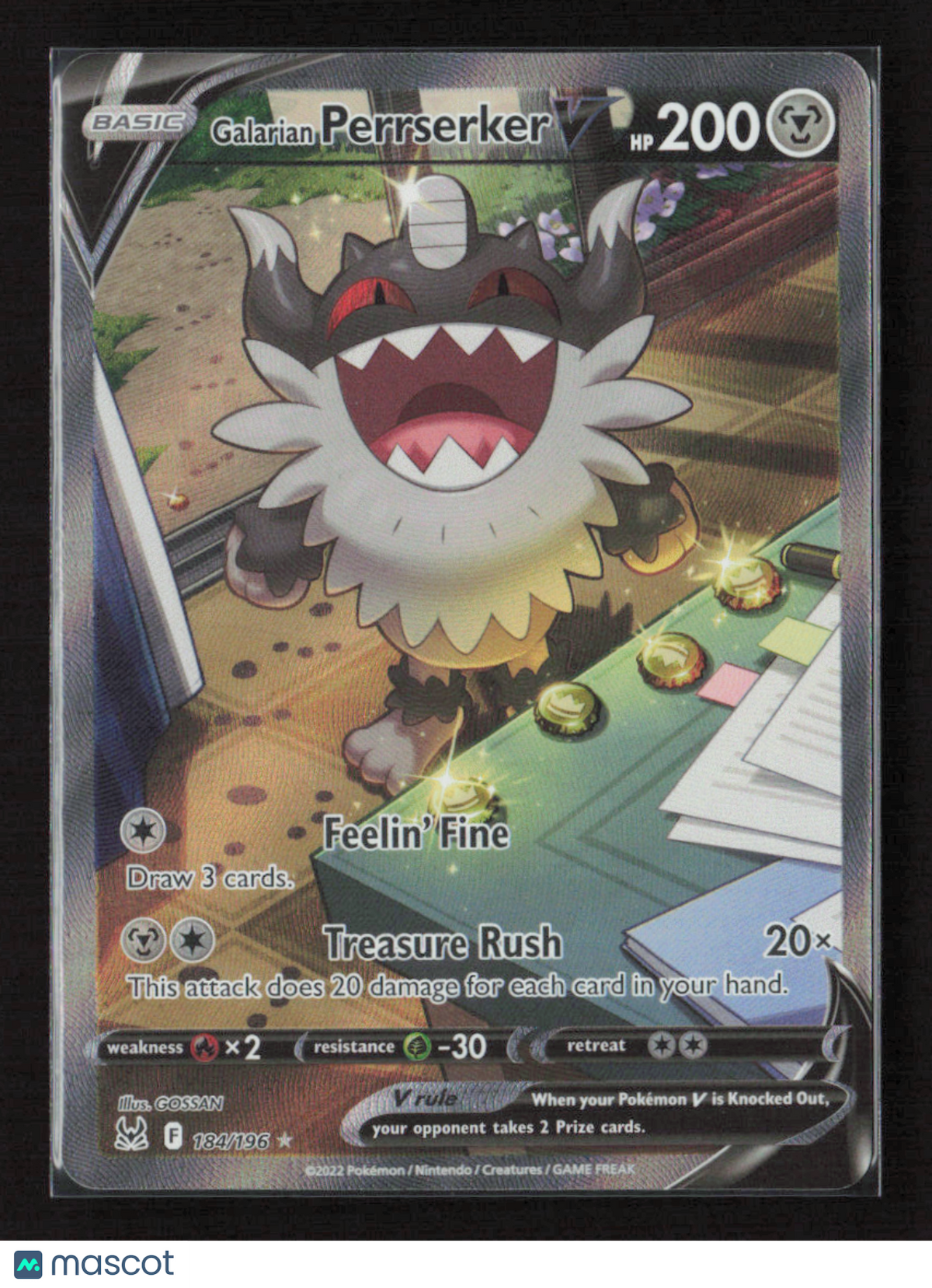 2022 Pokemon Galarian Perrserker V (Alternate Full Art) #184/196 Ultra Rare