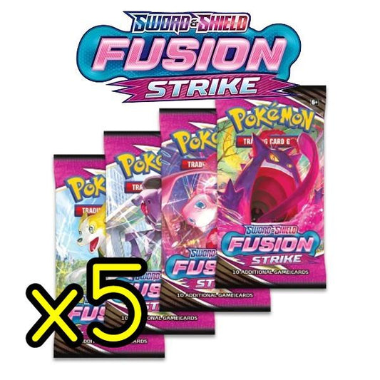 (5) Pokemon TCG: Sword & Shield SWSH08 Fusion Strike Booster Pack