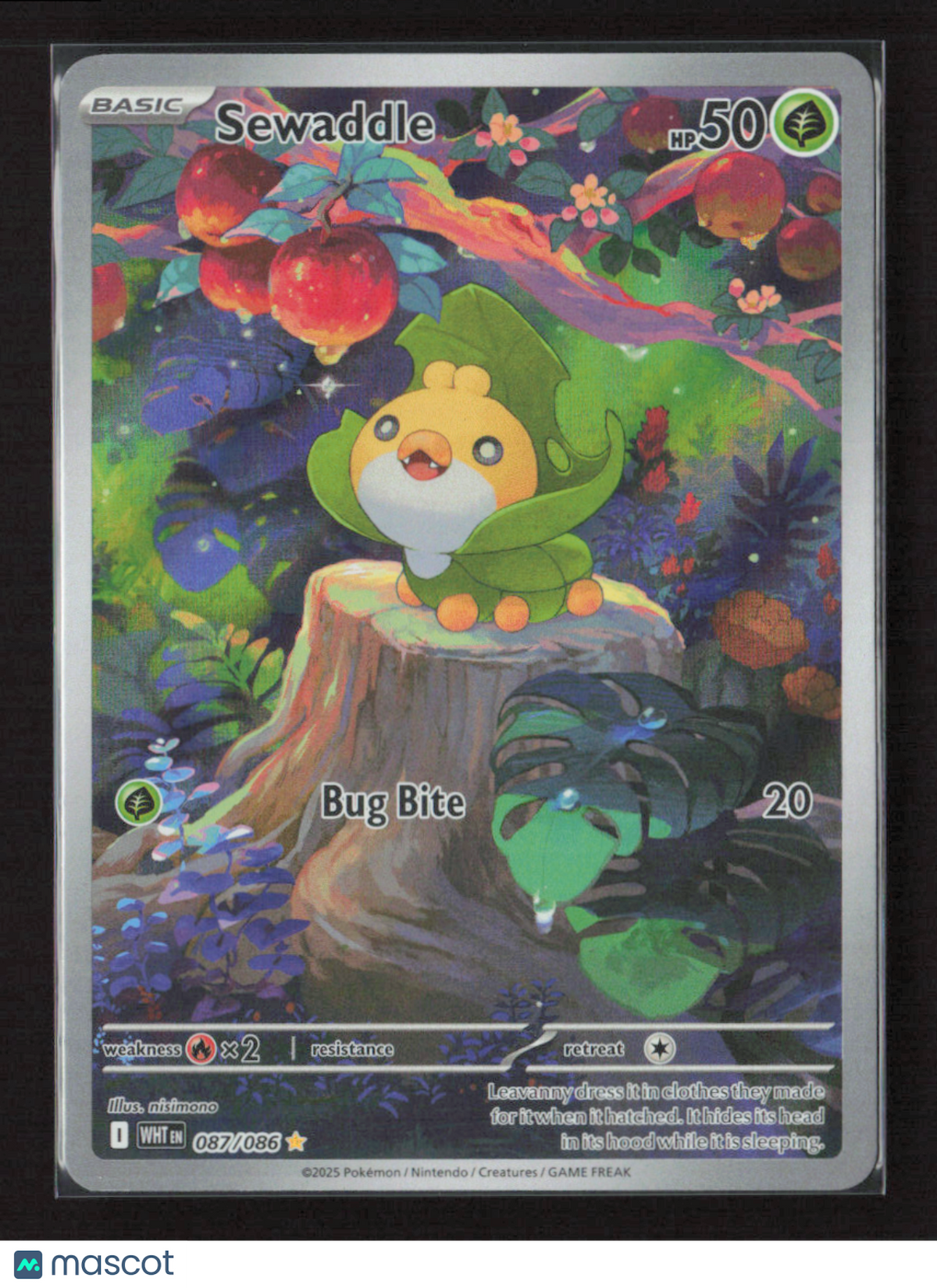 2025 Pokemon Sewaddle - 087/086 #087/086 Illustration Rare