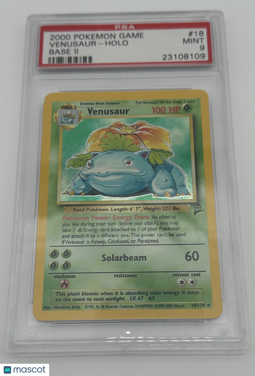 2000 Pokemon Game Base II Venusaur #18 Base II PSA 9