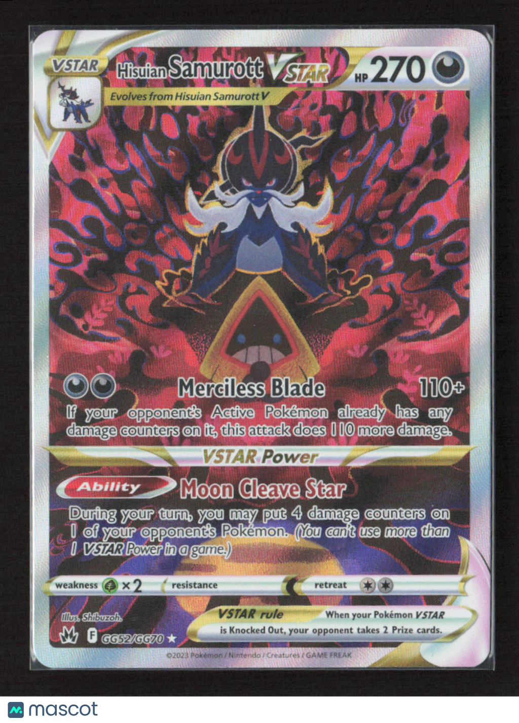 2023 Pokemon Hisuian Samurott VSTAR #GG52/GG70 Ultra Rare