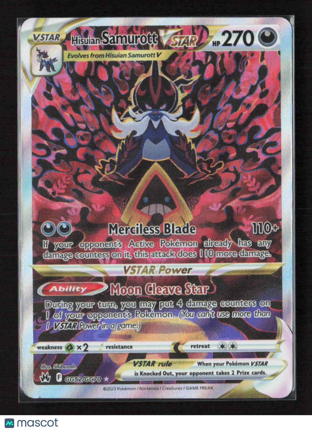 2023 Pokemon Hisuian Samurott VSTAR #GG52/GG70 Ultra Rare