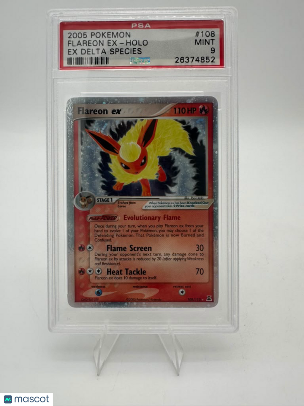 2005 Pokemon EX Delta Species Flareon EX #108 Delta Species PSA 9