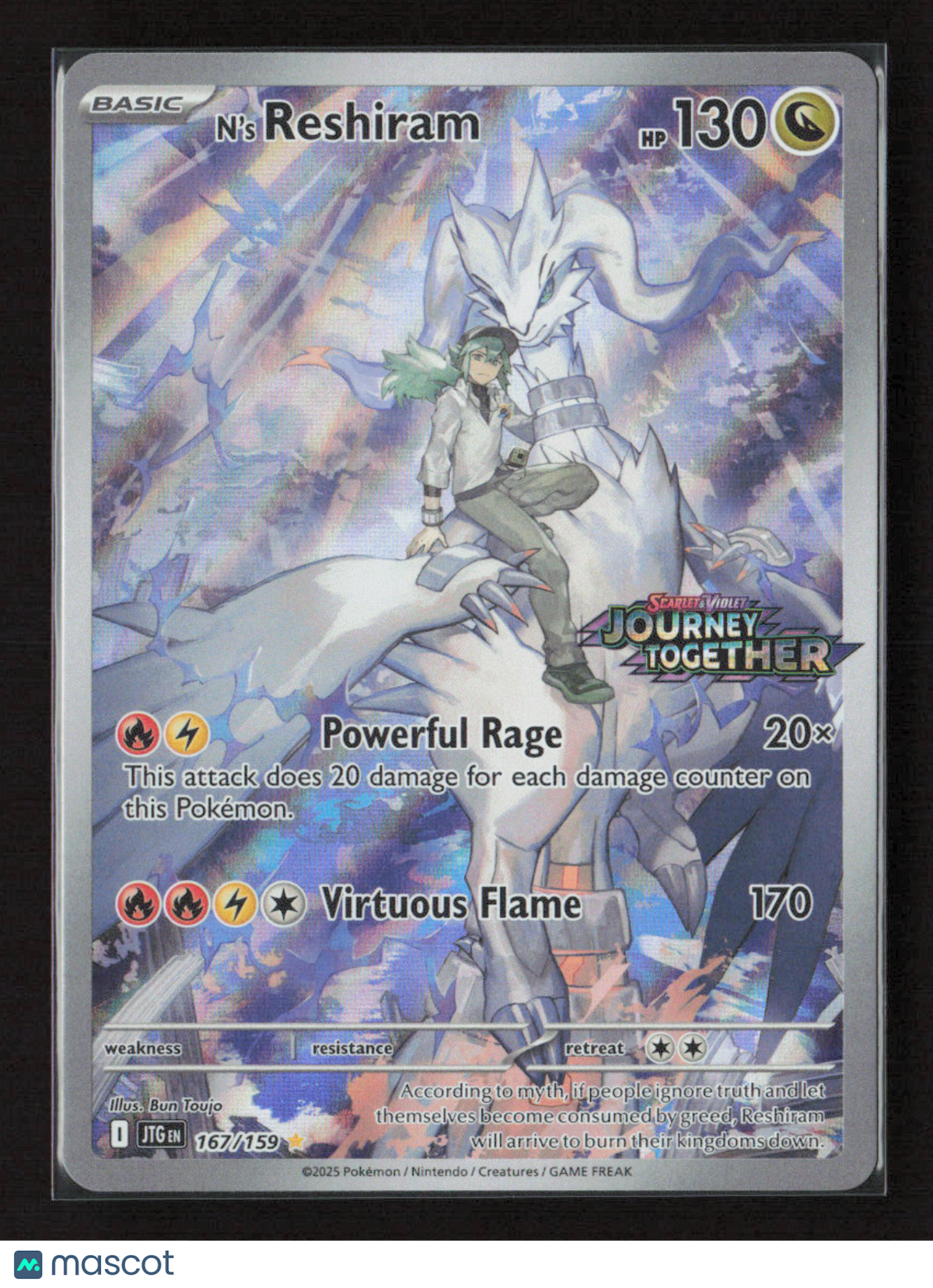 N's Reshiram - 167/159 (Journey Together Stamped) #167/159