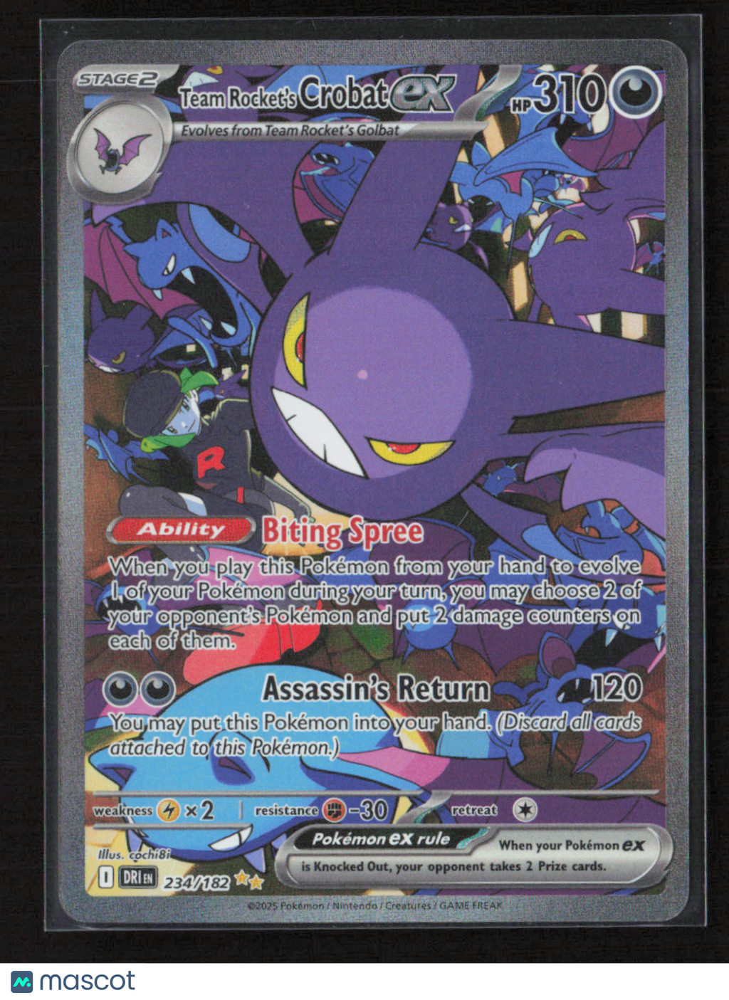 2025 Pokemon Team Rocket's Crobat ex - 234/182 #234/182 Special Illustration Rare