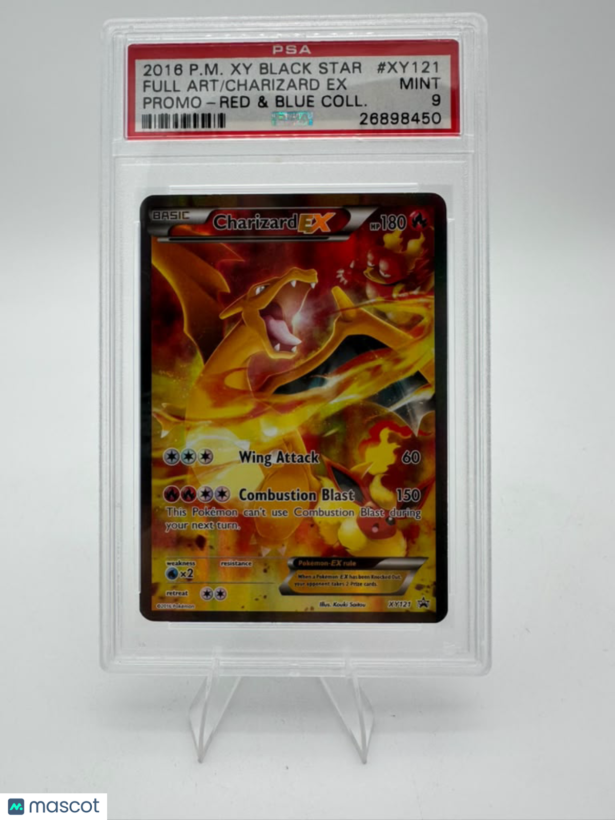 2016 Pokemon Xy Black Star Promo Charizard EX #XY121 Promo-Red & Blue Coll. Fa PSA 9