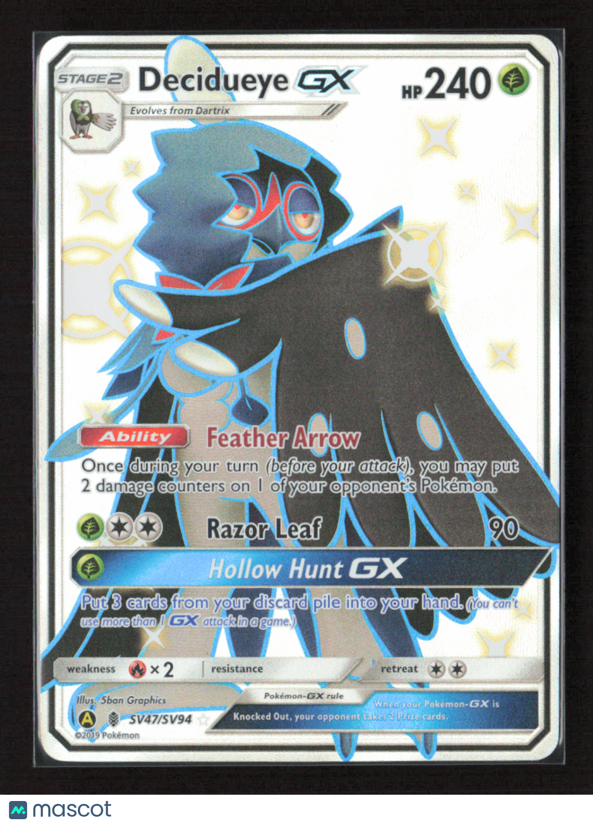 2019 Pokemon Decidueye GX #SV47/SV94 Shiny Holo Rare
