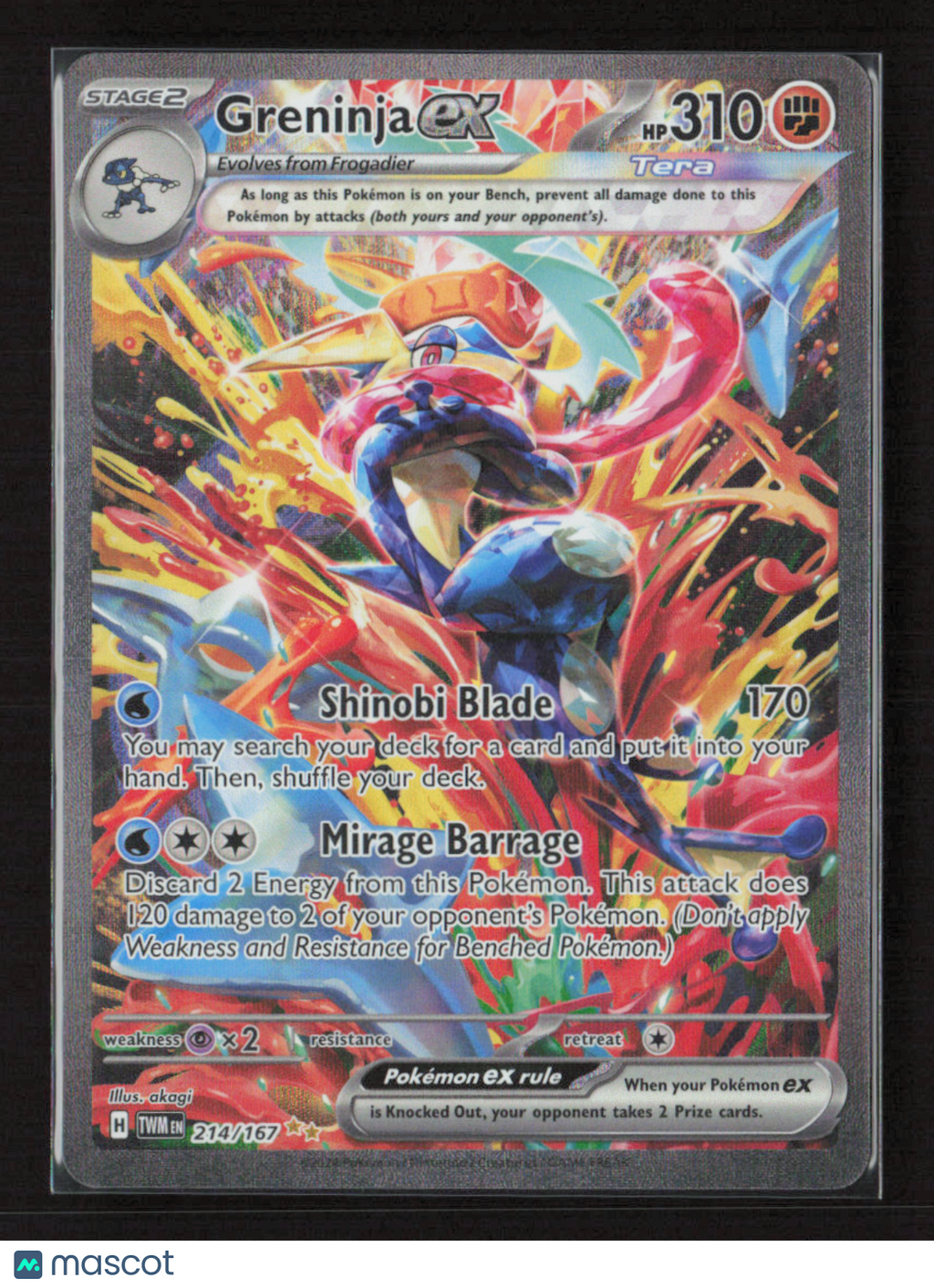 2024 Pokemon Greninja ex - 214/167 #214/167 Special Illustration Rare