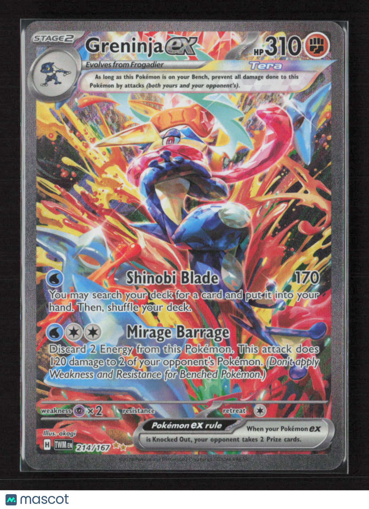 2024 Pokemon Greninja ex - 214/167 #214/167 Special Illustration Rare