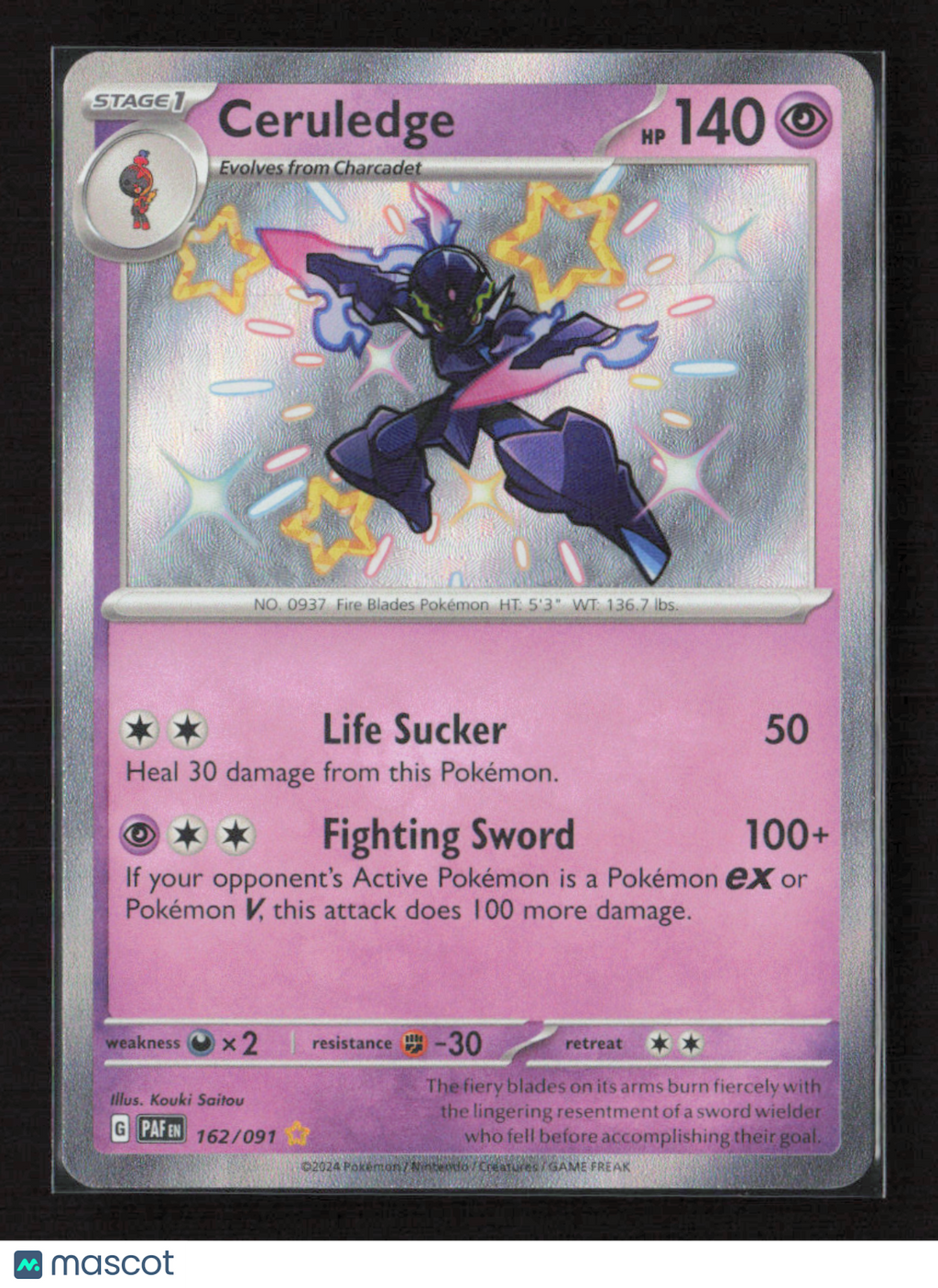2024 Pokemon Ceruledge - 162/091 #162/091 Shiny Rare