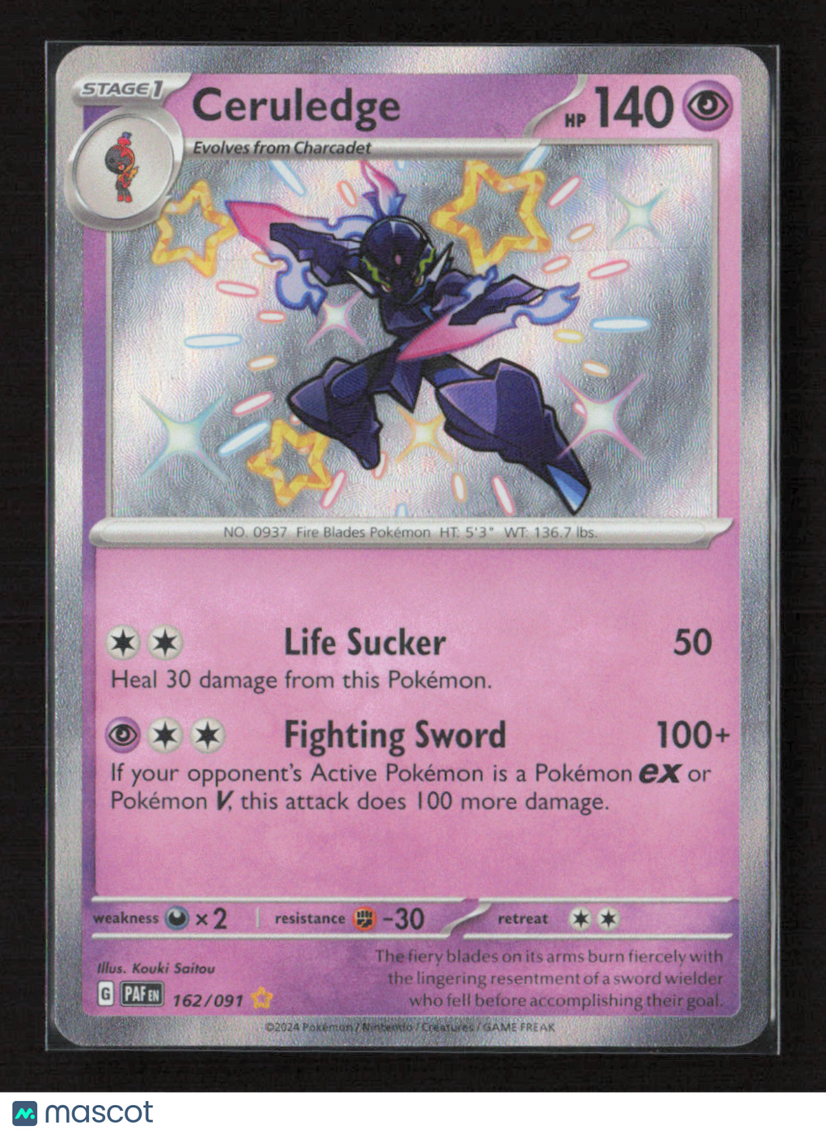 2024 Pokemon Ceruledge - 162/091 #162/091 Shiny Rare