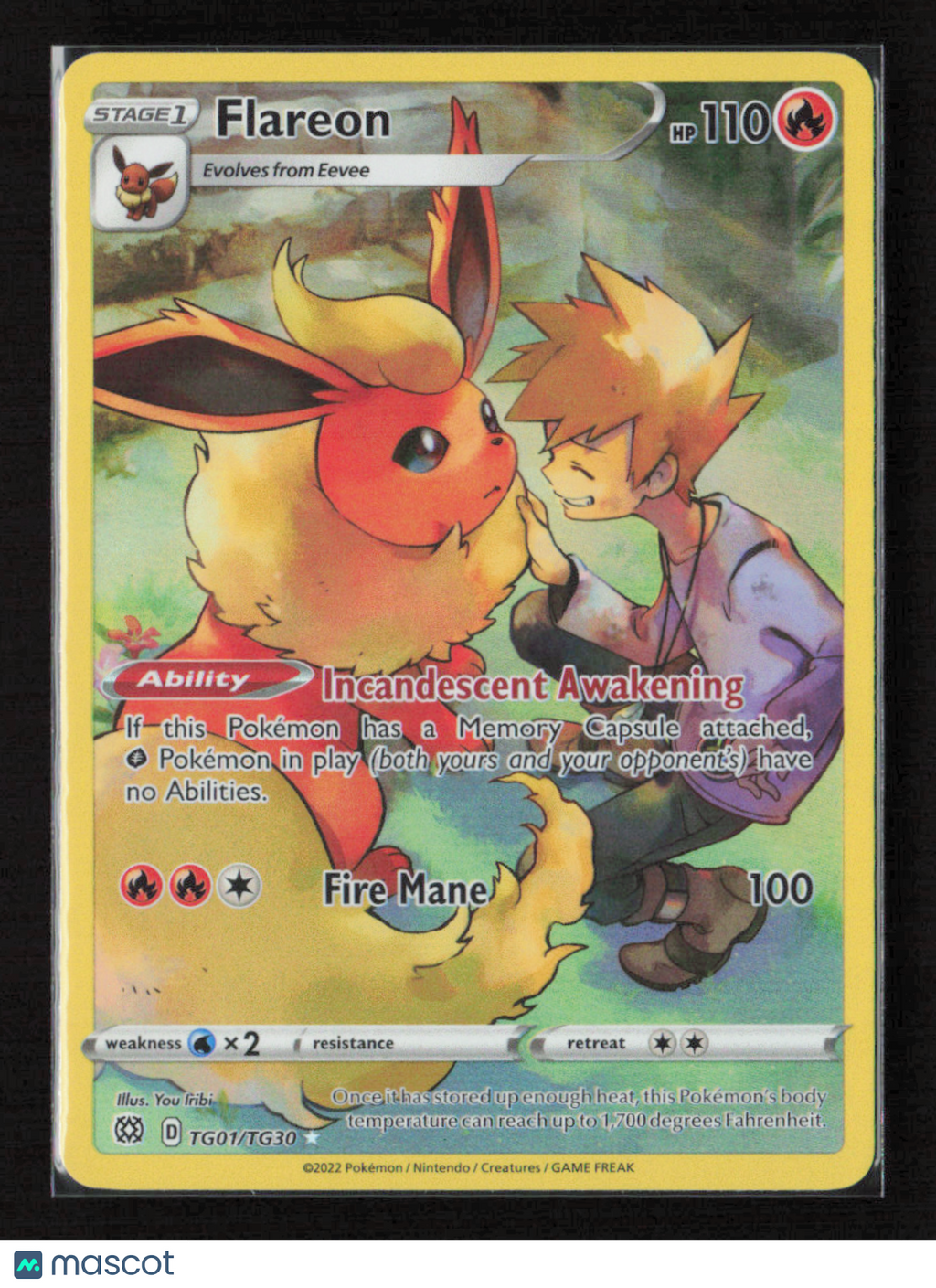 2022 Pokemon Flareon #TG01/TG30 Ultra Rare