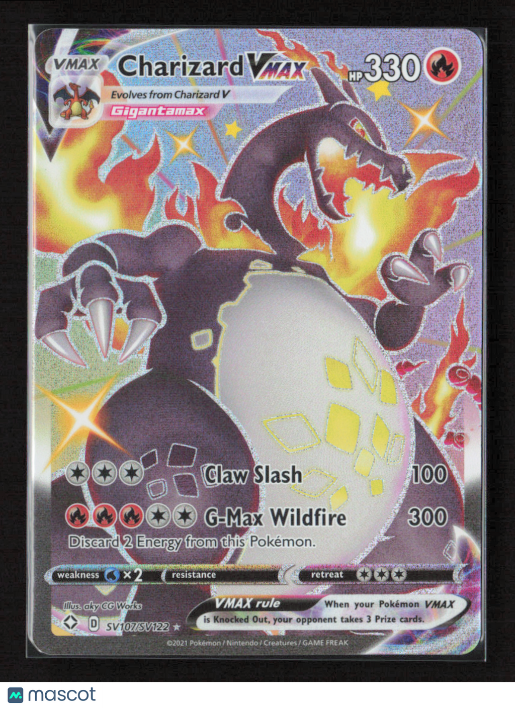 2021 Pokemon Charizard VMAX #SV107/SV122 Shiny Holo Rare