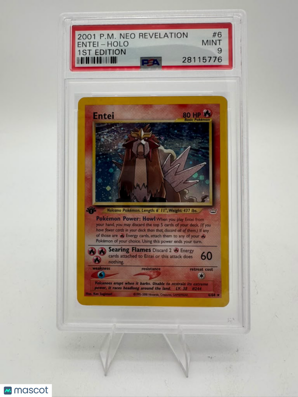 2001 Pokemon Neo Revelation Entei #6 1st Edition PSA 9
