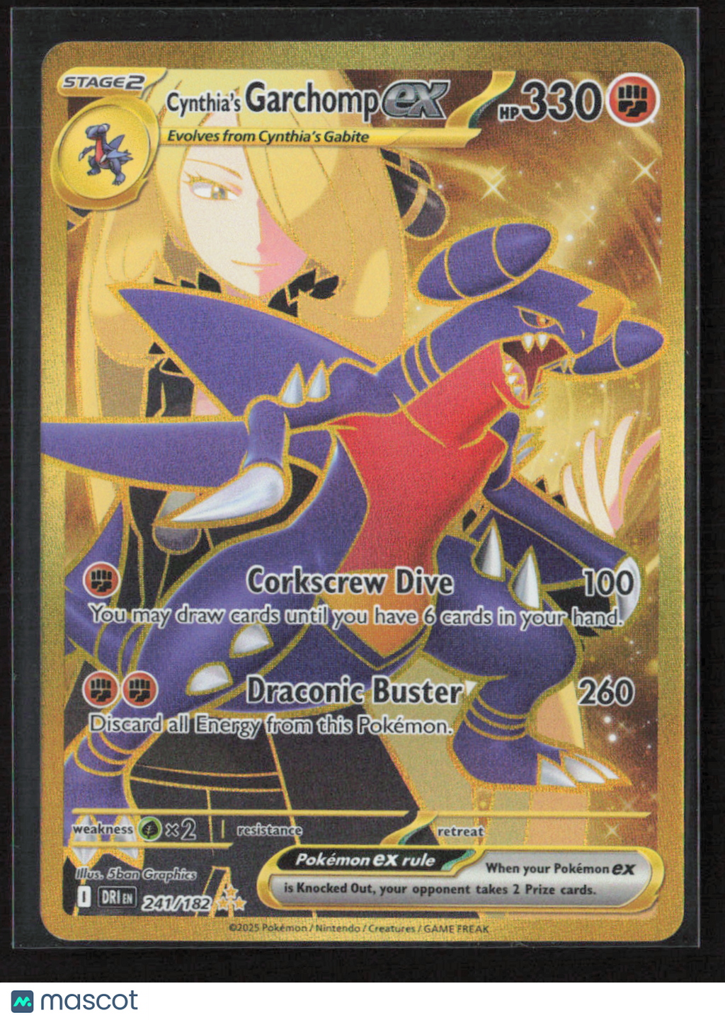 2025 Pokemon Cynthia's Garchomp ex - 241/182 #241/182 Hyper Rare
