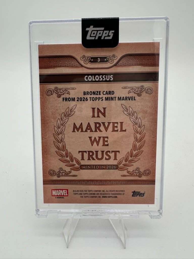 2026 Topps Marvel Mint Colossus #3 Black Parallel Bronze Card