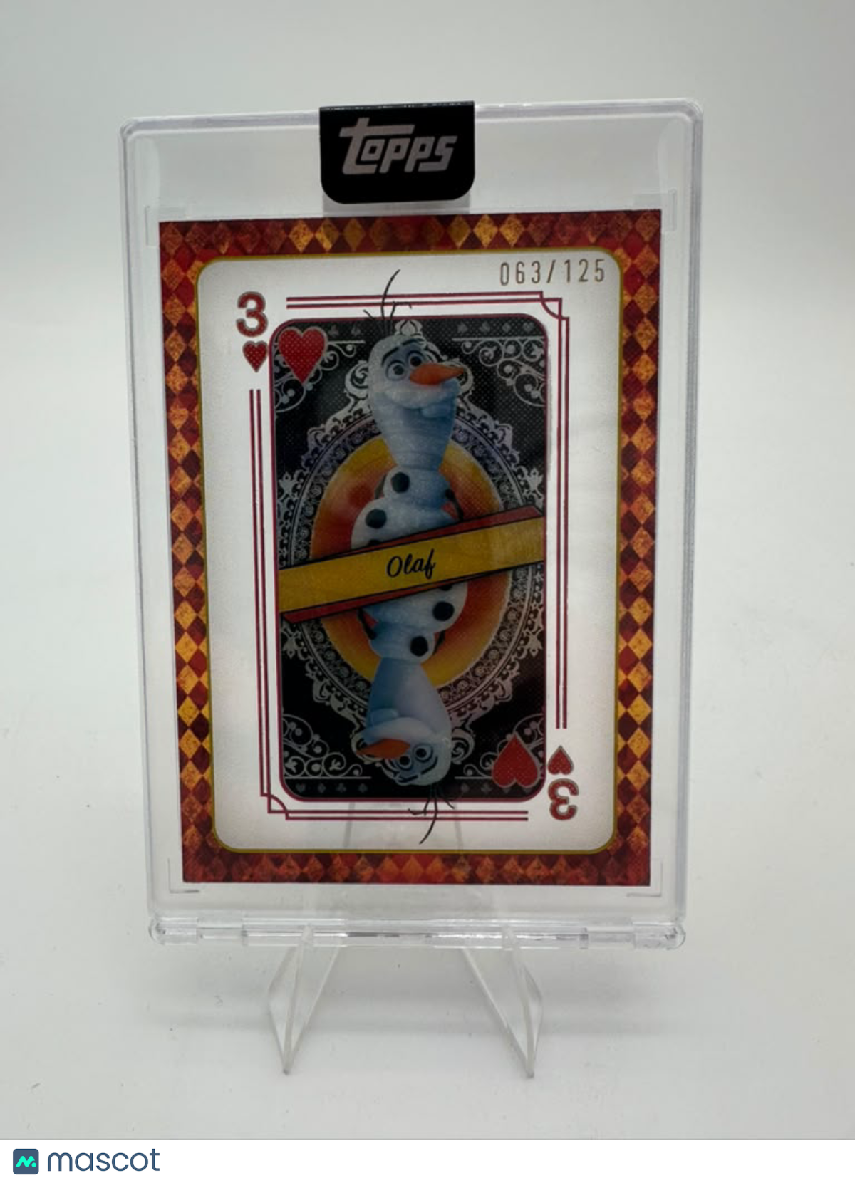 2025 Topps Disney Chrome Olaf #QH-48 Olaf 063/125 Encased