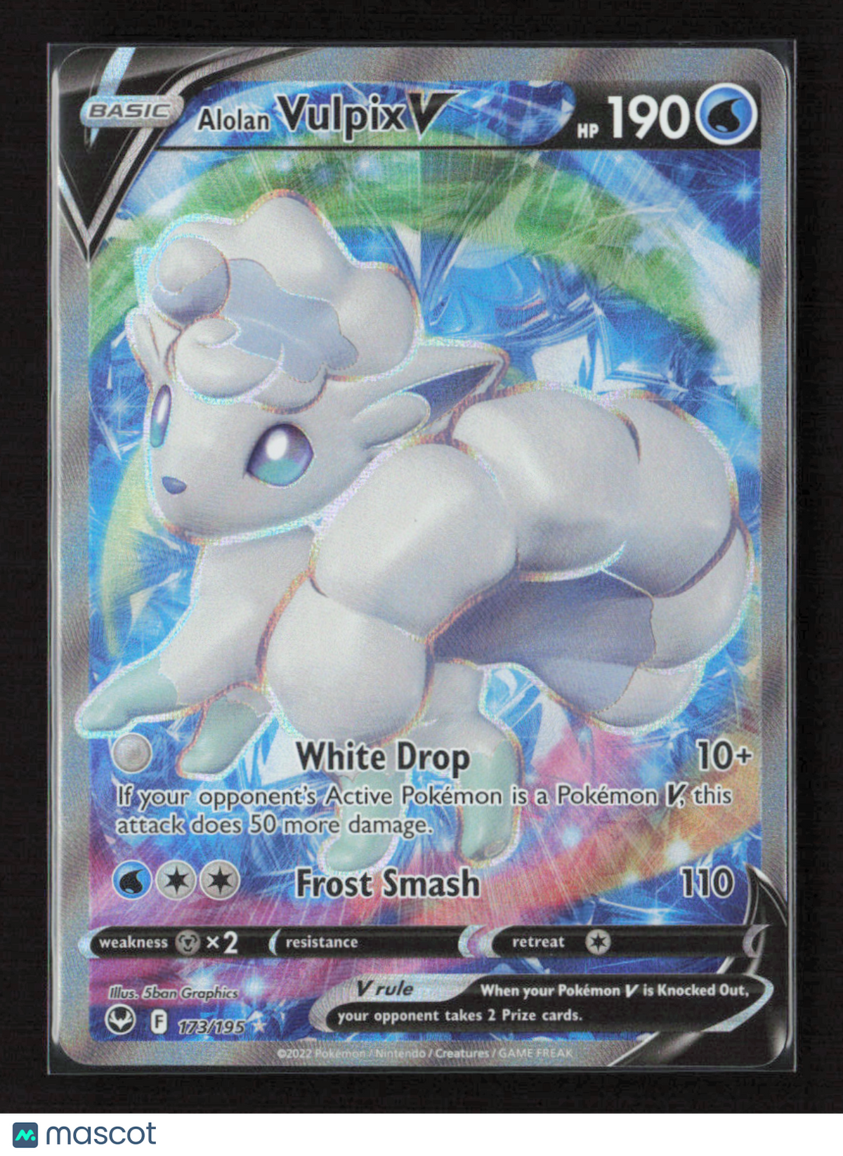 2022 Pokemon Alolan Vulpix V (Full Art) #173/195 Ultra Rare