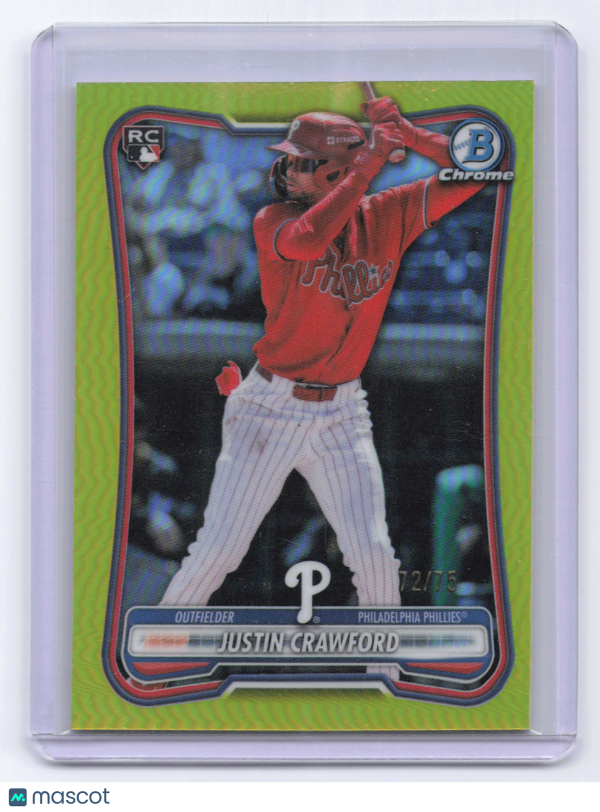 2026 Bowman Chrome Justin Crawford #54 Yellow /75 RC