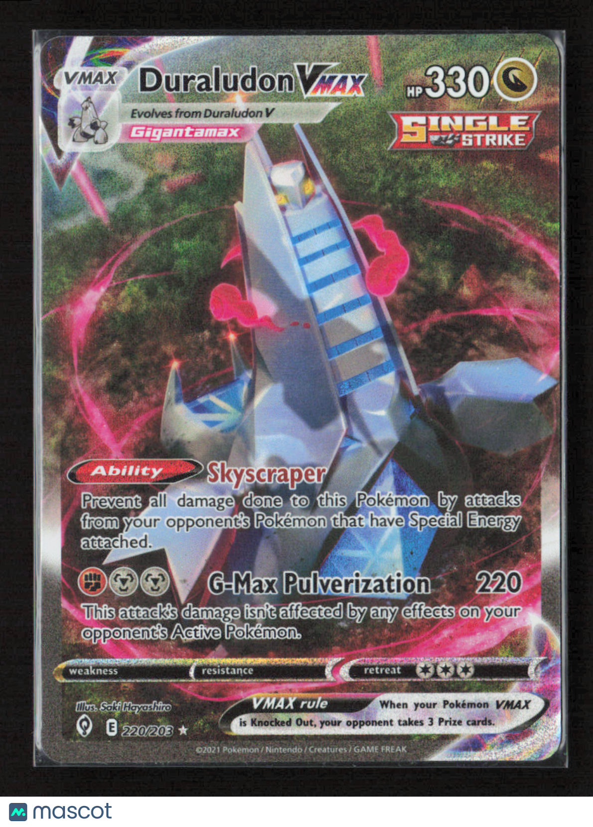 2021 Pokemon Duraludon VMAX (Alternate Art Secret) #220/203 Secret Rare