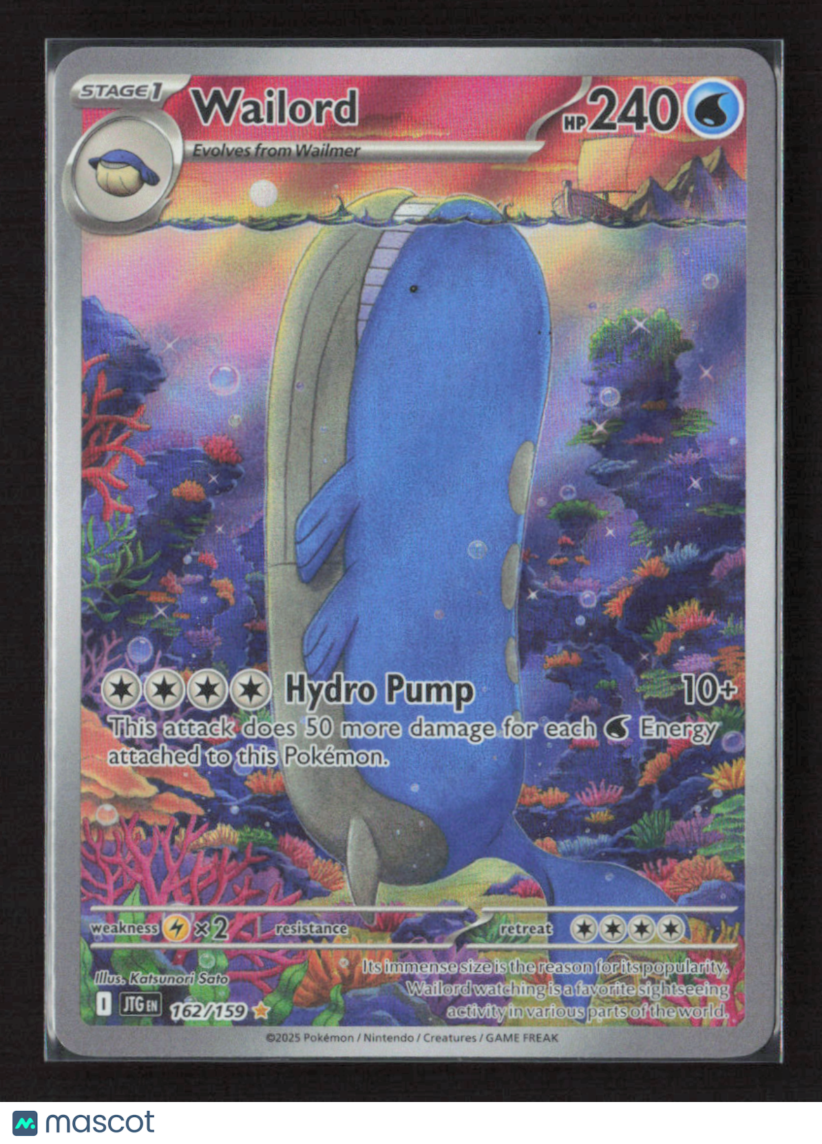 2025 Pokemon Wailord - 162/159 #162/159 Illustration Rare