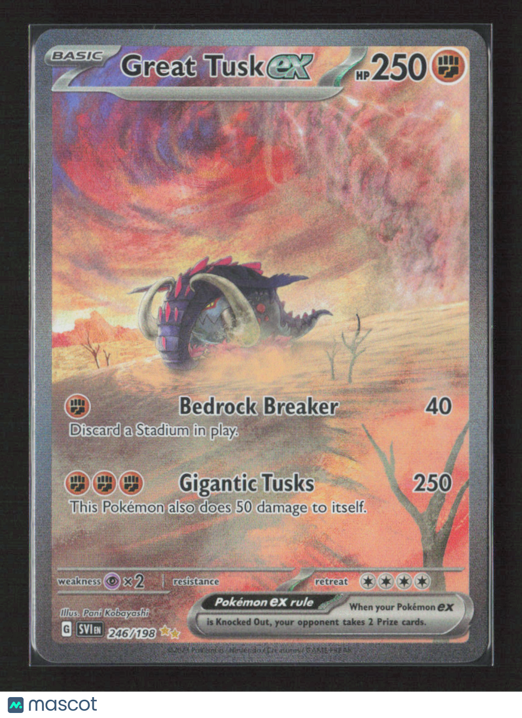 2023 Pokemon Great Tusk ex - 246/198 #246/198 Special Illustration Rare