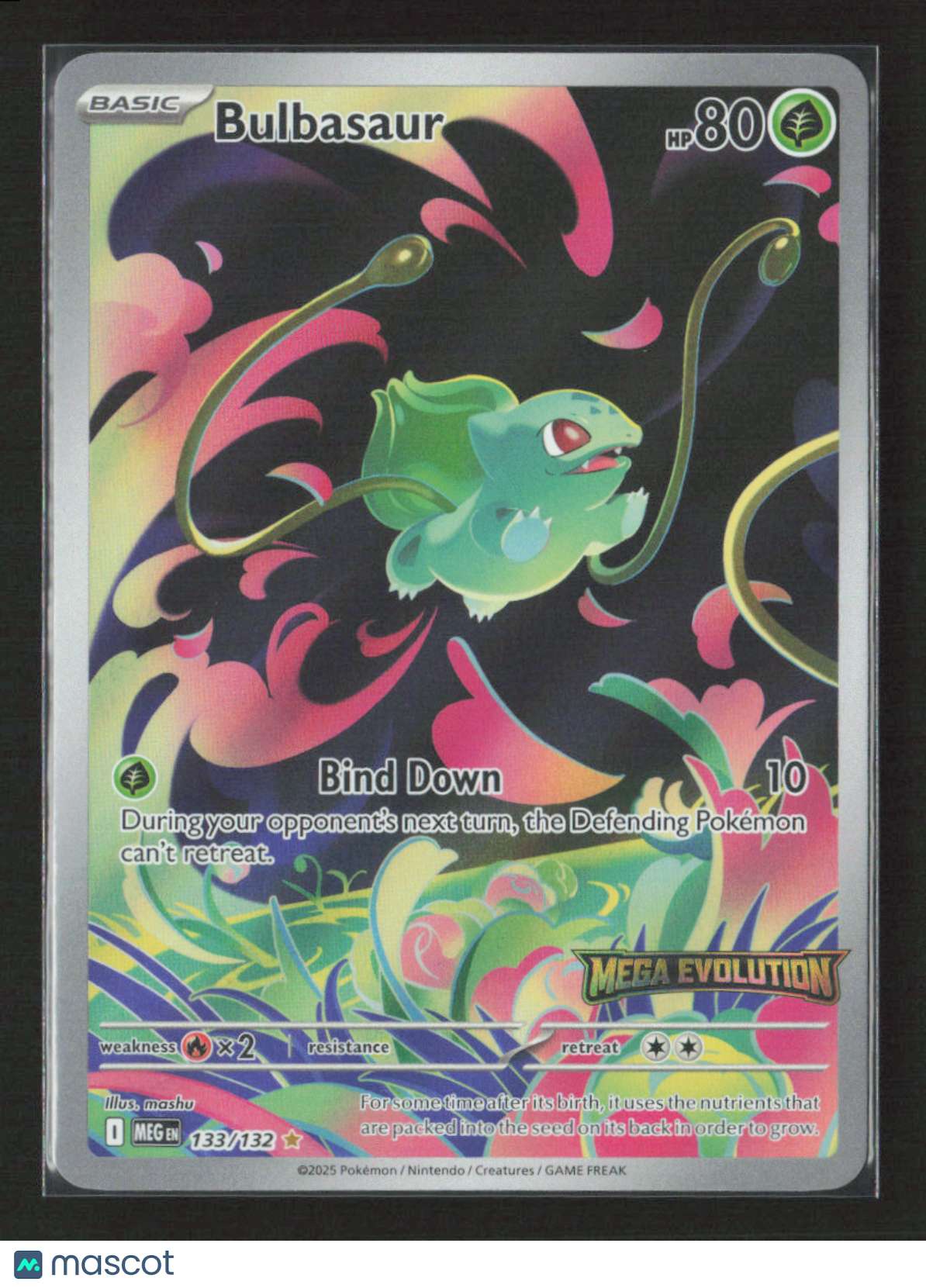 2025 Pokemon Bulbasaur - 133/132 (Mega Evolution Stamped) #133/132 Illustration Rare
