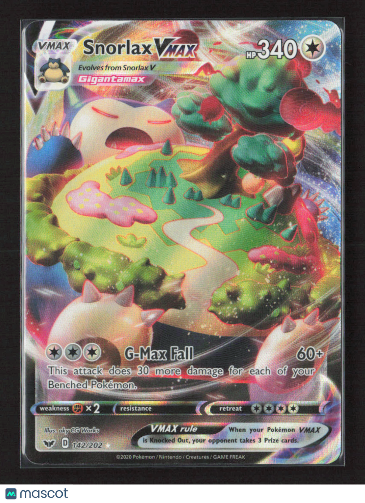 2020 Pokemon Snorlax VMAX #142/202 Ultra Rare