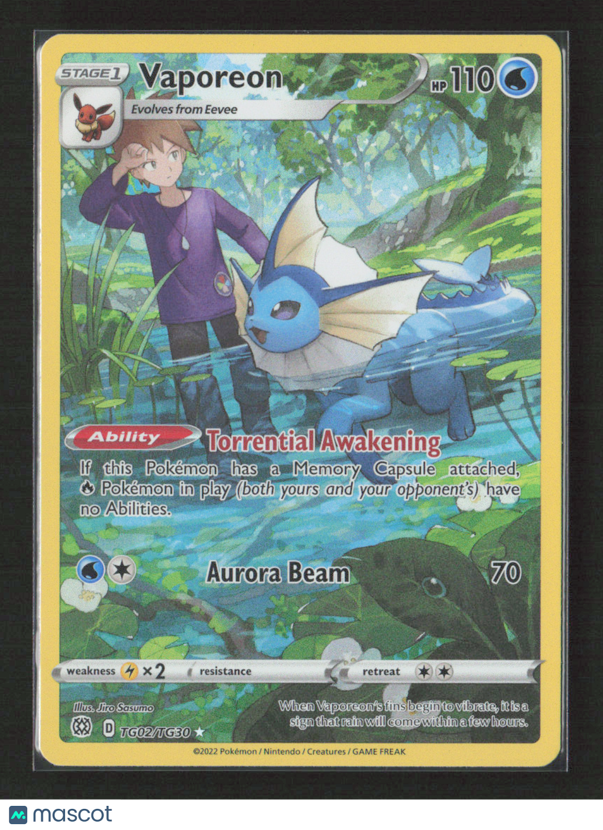 2022 Pokemon Vaporeon #TG02/TG30 Ultra Rare