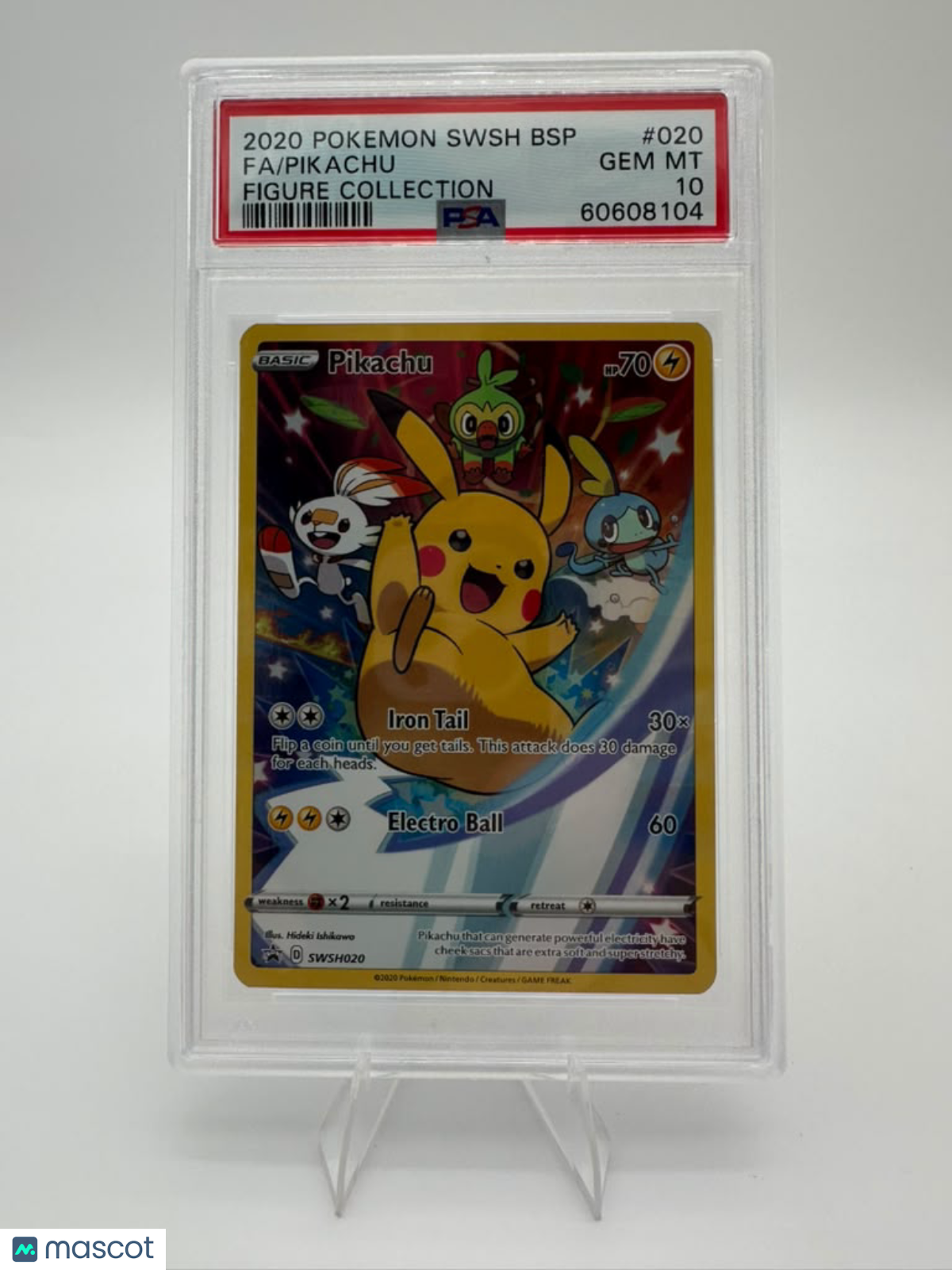 2020 Pokemon Swsh Black Star Promo Pikachu #020 Figure Collection Fa PSA 10