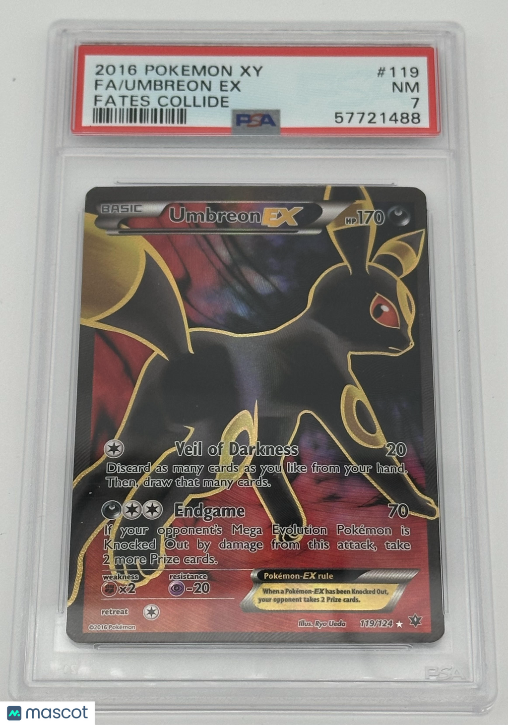 2016 Pokemon Xy Fates Collide Umbreon EX #119 Fa Fates Collide PSA 7