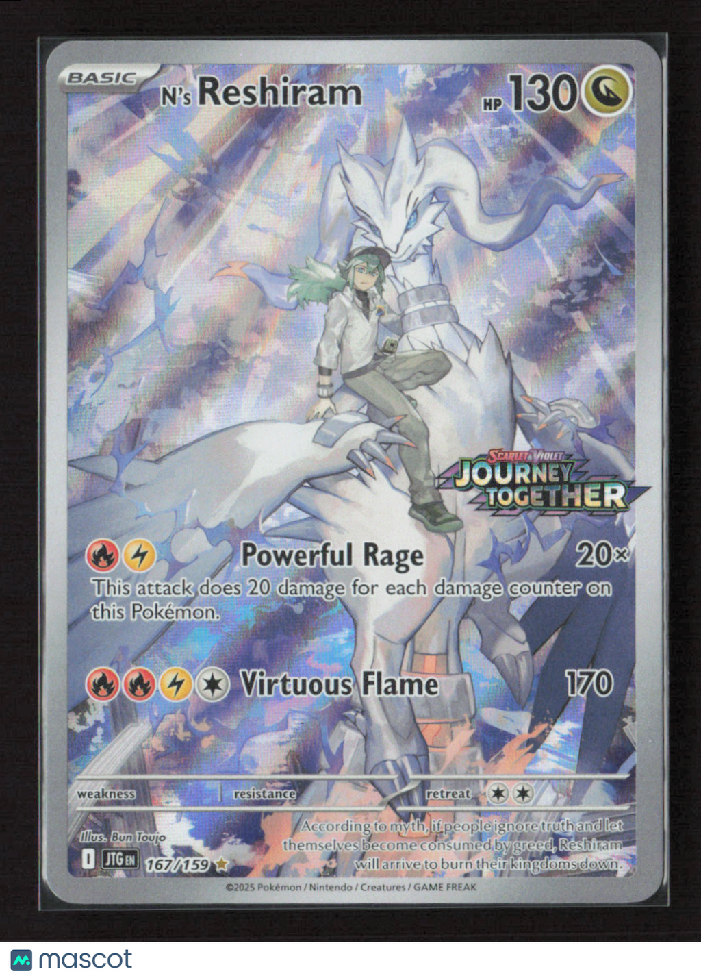 N's Reshiram - 167/159 (Journey Together Stamped) #167/159