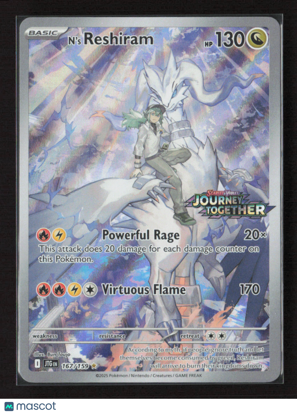 N's Reshiram - 167/159 (Journey Together Stamped) #167/159