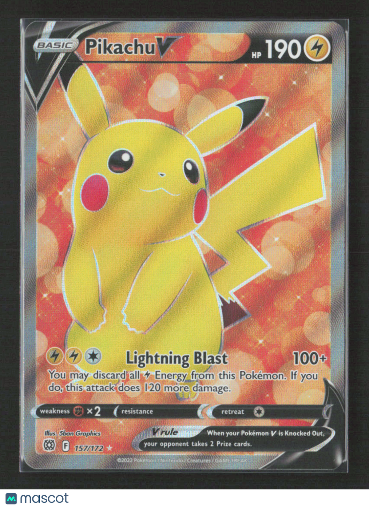 2022 Pokemon Pikachu V (Full Art) #157/172 Ultra Rare