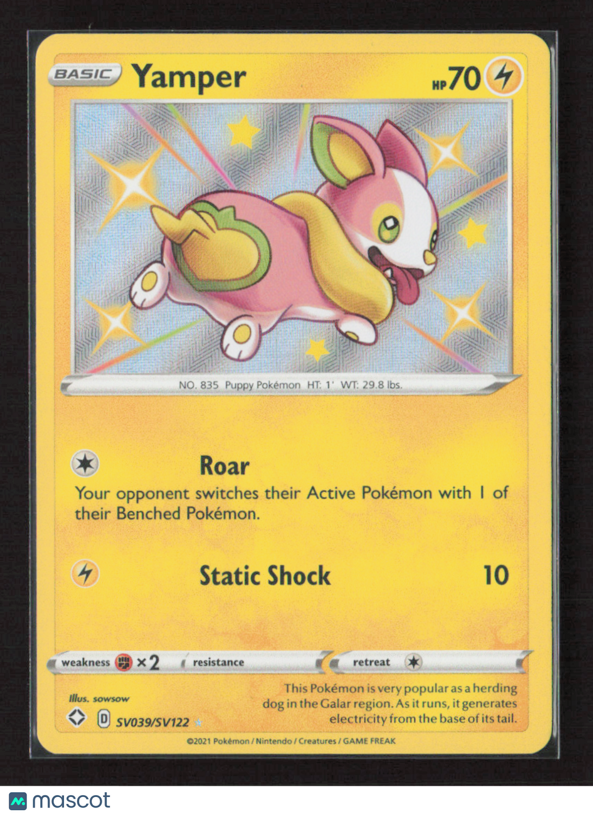 2021 Pokemon Yamper #SV039/SV122 Shiny Holo Rare