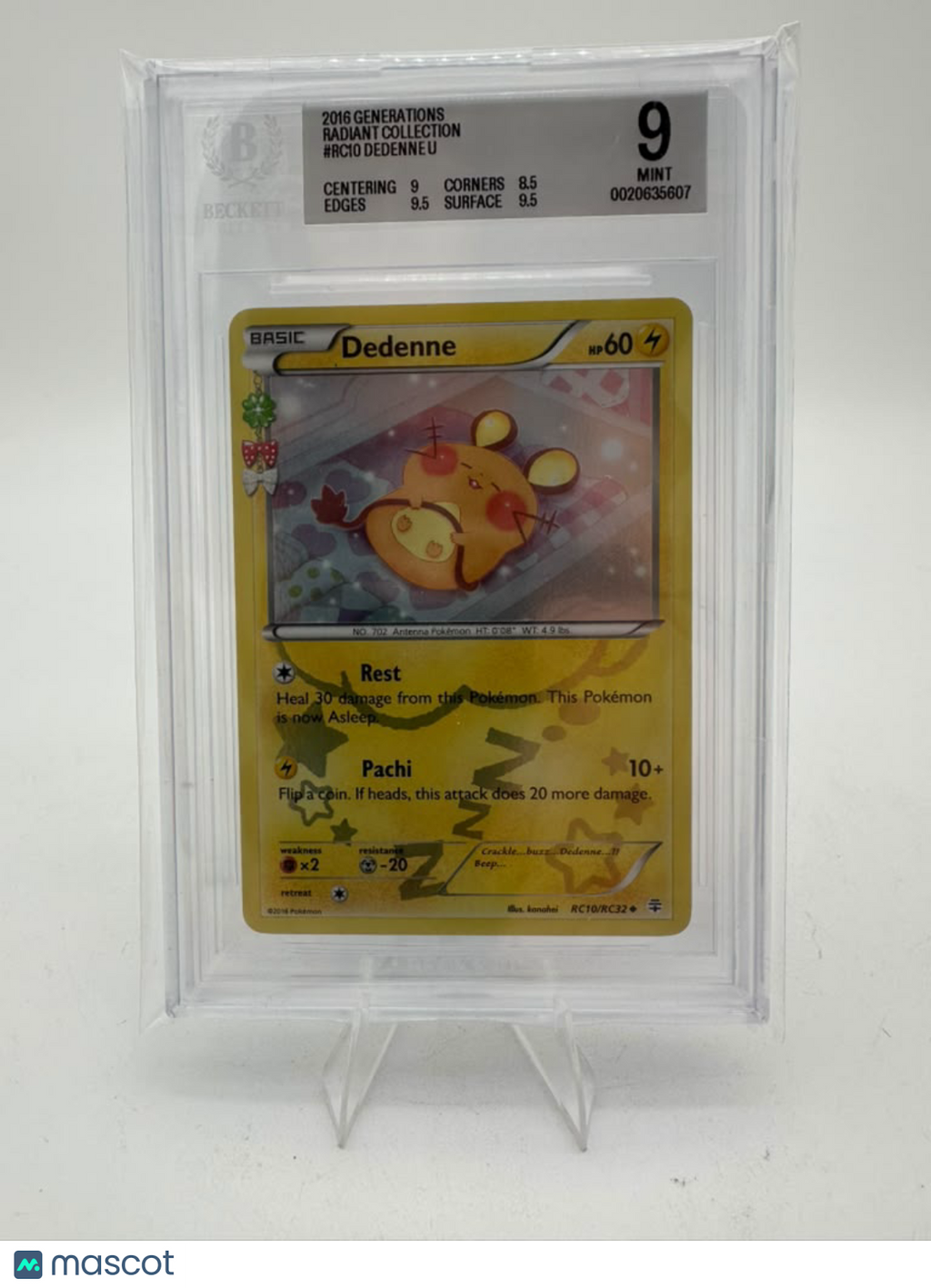 2016 Pokémon TCG Dedenne #RC10/RC32 Holo BGS 9