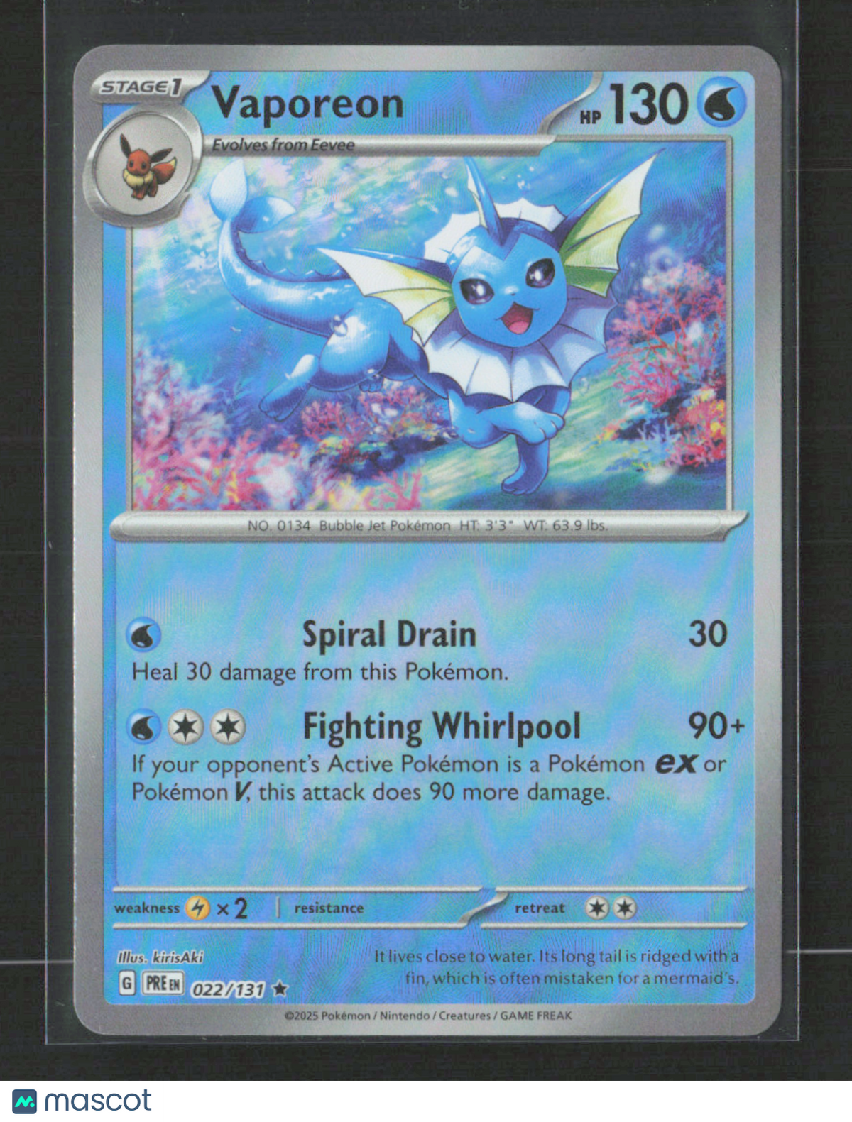 2025 Pokemon Vaporeon #22/131