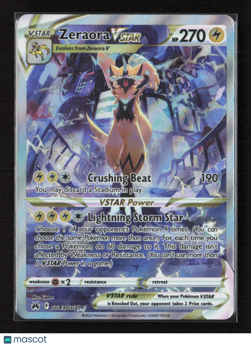 2023 Pokemon Zeraora VSTAR #GG43/GG70 Ultra Rare