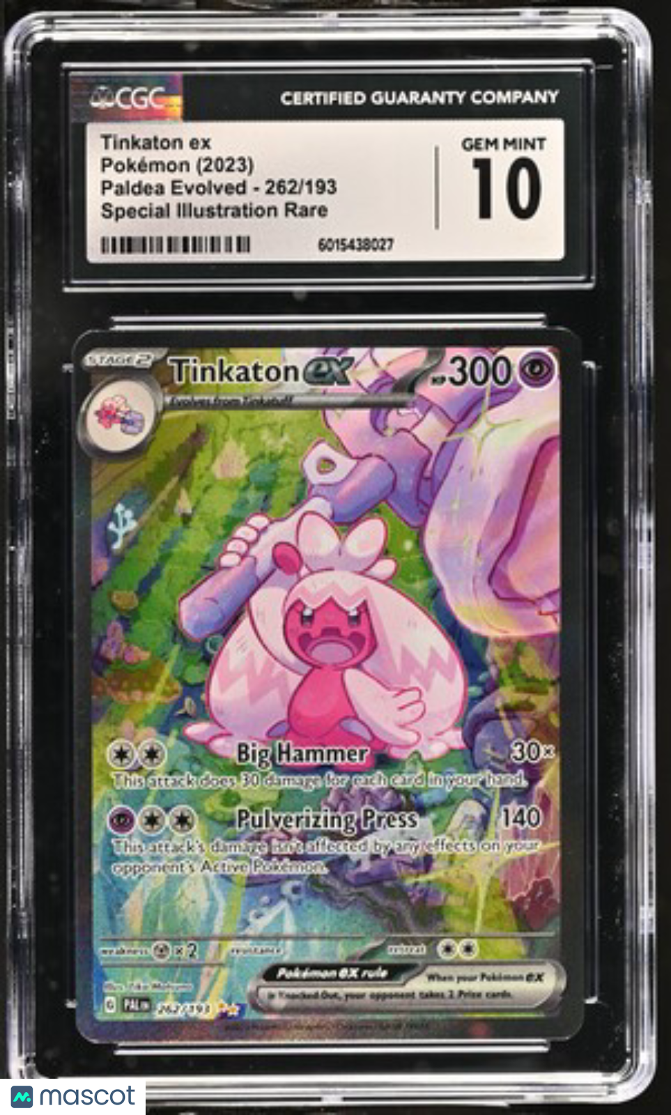2023 Pokemon Tinkaton ex #262/193 Special Illustration Rare CGC 10