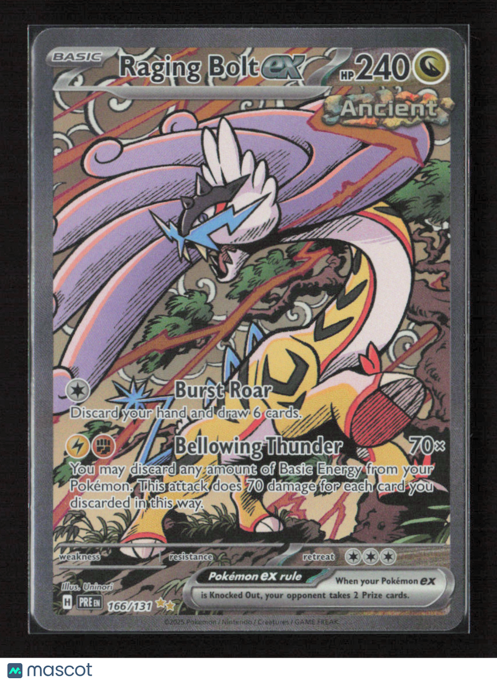 2025 Pokemon Raging Bolt ex #166/131 Special Illustration Rare