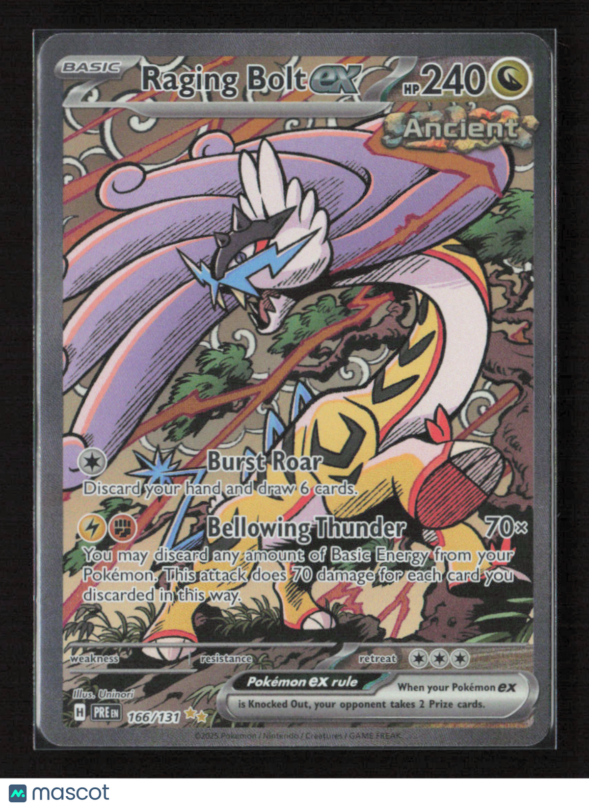 2025 Pokemon Raging Bolt ex #166/131 Special Illustration Rare