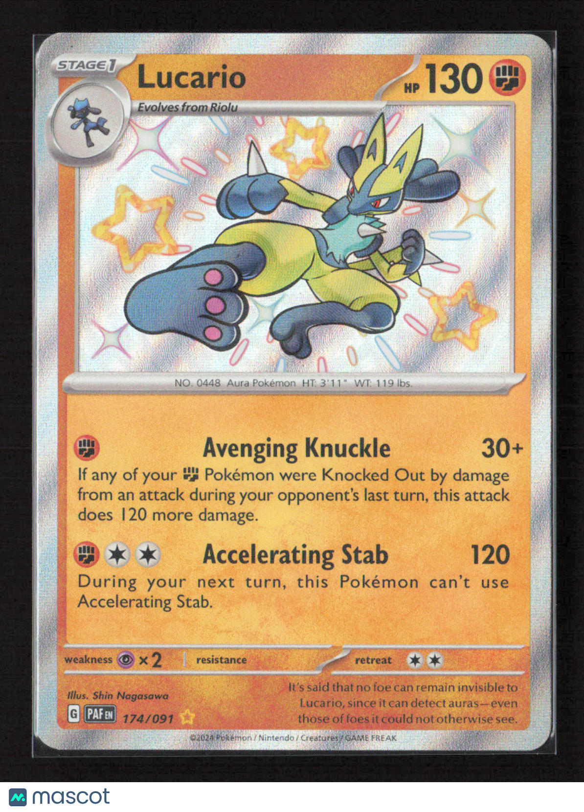 2024 Pokemon Lucario #174/091 Shiny Rare